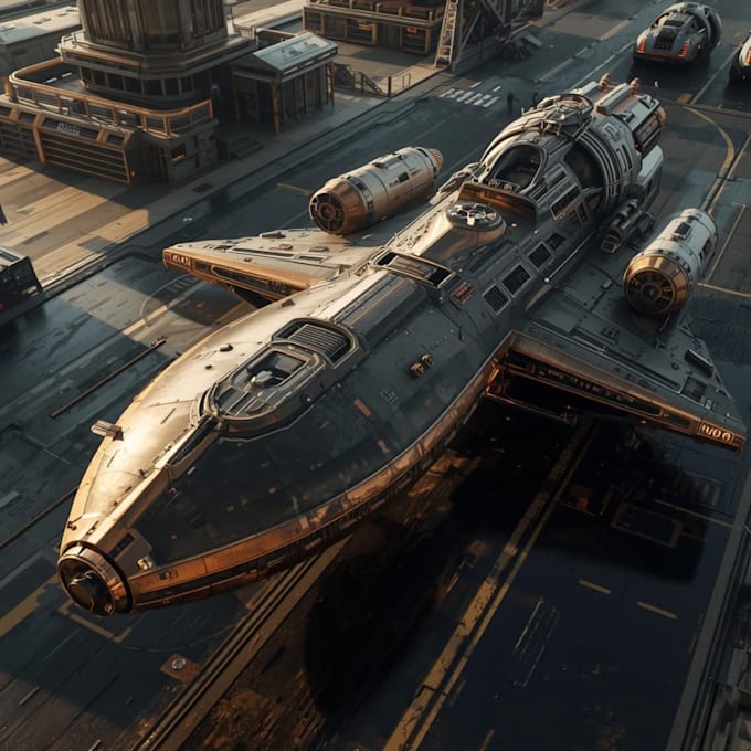 draw custom spaceship sci fi steampunk nft