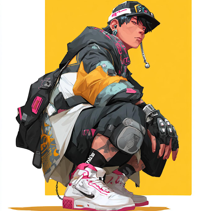 design anime character , cyberpunk character