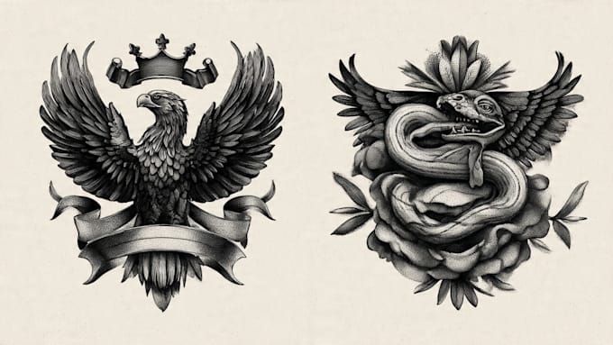create custom traditional tattoo logo designs