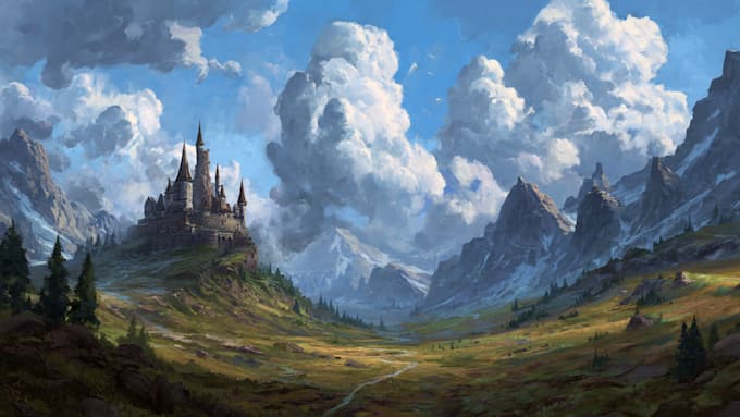 do fantasy background and landscape