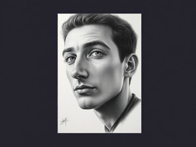 traditionally draw your picture using charcoal pencil