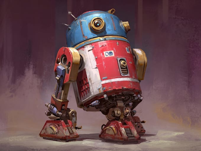 create a unique futuristic robot character art