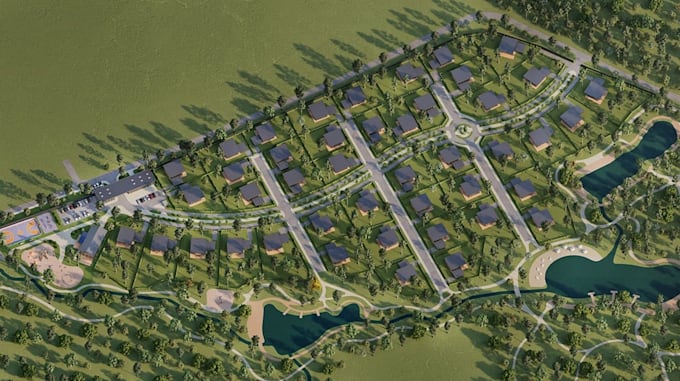 redraw city map design,community master plan, residential property layout,render