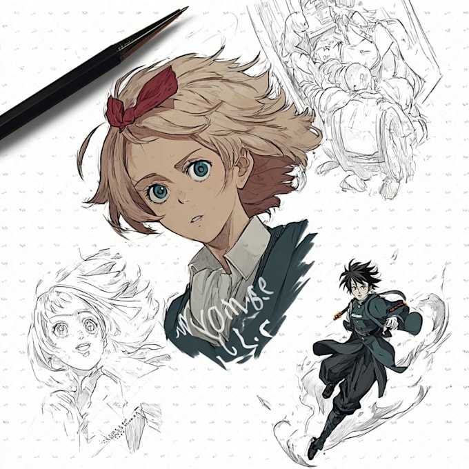 draw anime character illustration