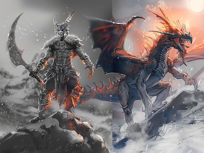 ilustrations monsters, dragons and fantasy characters