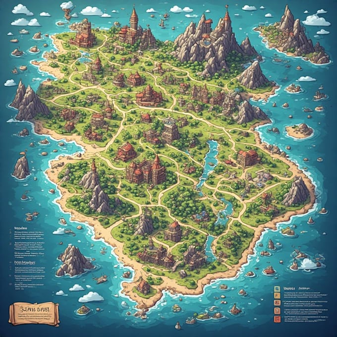 do fantasy map design map maker vector map illustration