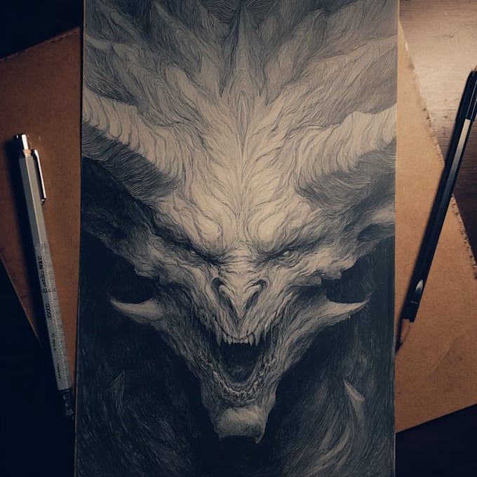 create concept art, illustration,monster art, horror art