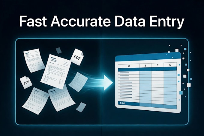 do quick data entry excel and admin support