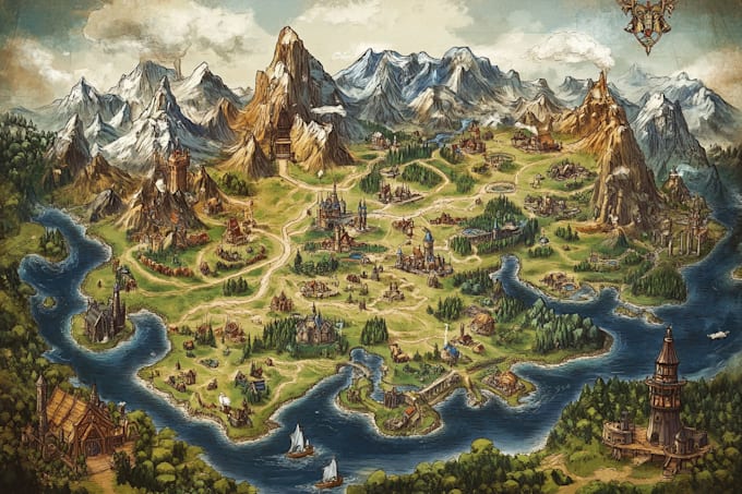 make event, tourist, and fantasy map illustration