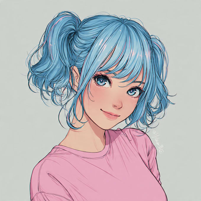 create a cute anime style portrait
