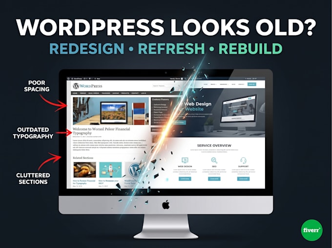 redesign your wordpress website or homepage