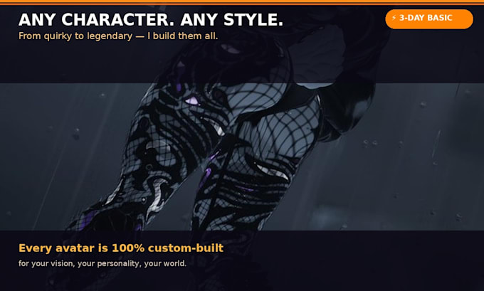 create a custom vrchat avatar, vtuber model, furry or anime 3d character