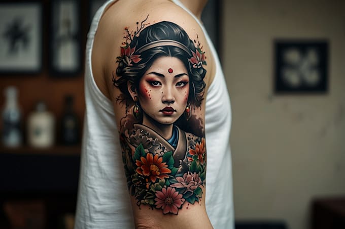 making a japanese style tattoo art