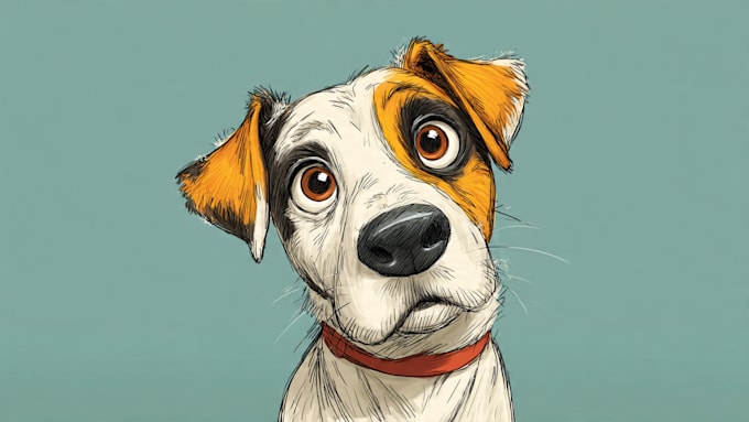 draw cartoon digital pet and human portrait