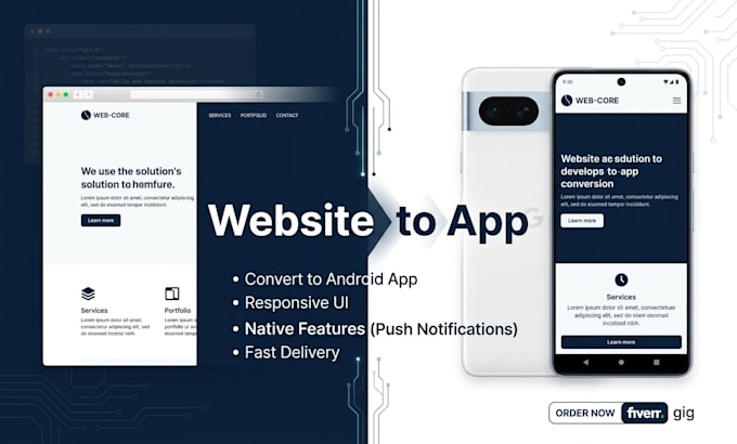 convert website to android app ios app mobile app development