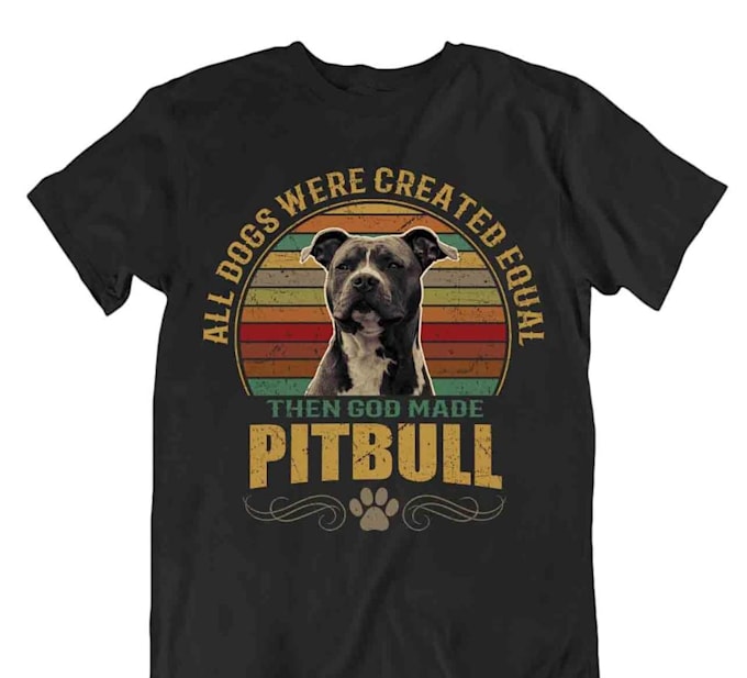 create unique dog pitbull t shirt logo