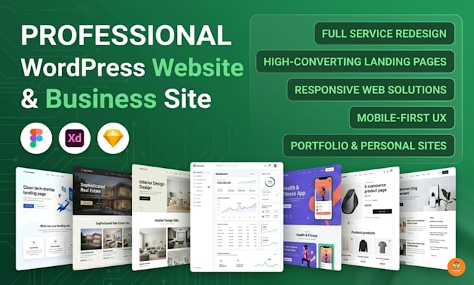 wordpress website development business website figma to wordpress landing page