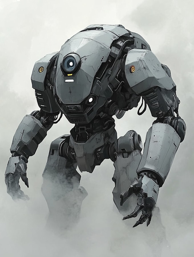 create retro mecha or scifi gundam art