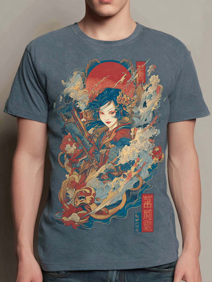 create a japanese style t shirts artwork