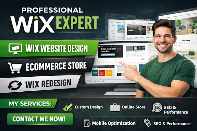 design wix website design, wix ecommerce store, wix redesign, wix website seo