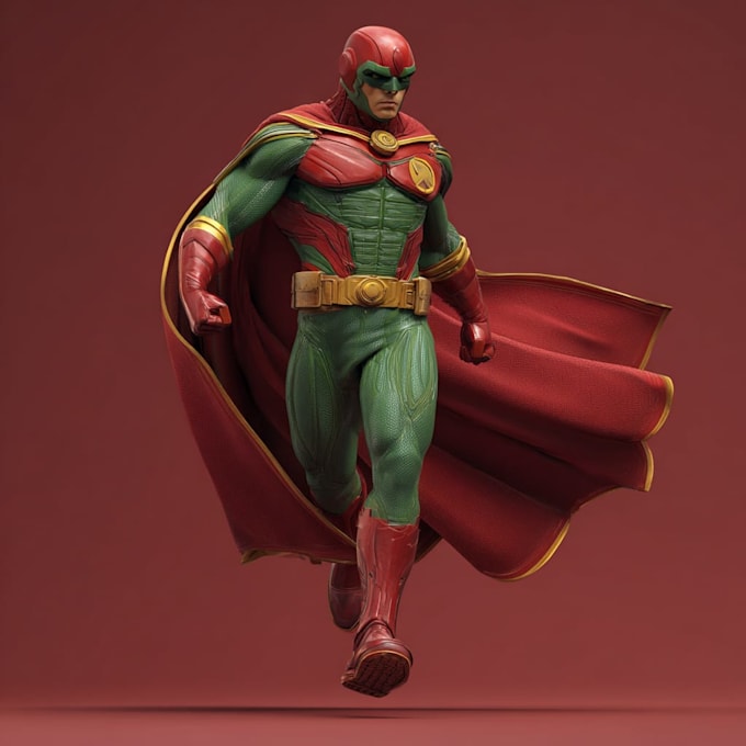 create epic cinematic superhero character art
