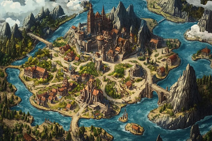make a fantasy map for rpg fantasy