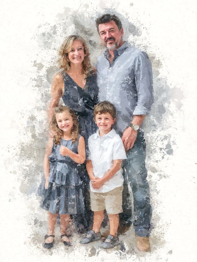 make watercolor family portrait
