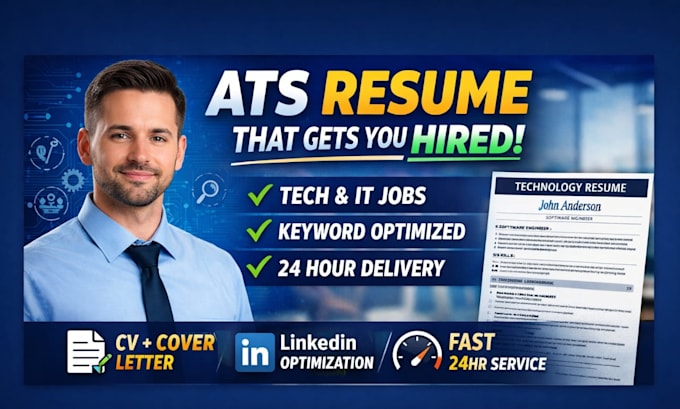 write ats resume writing for tech jobs software engineer CV design 24hr delivery
