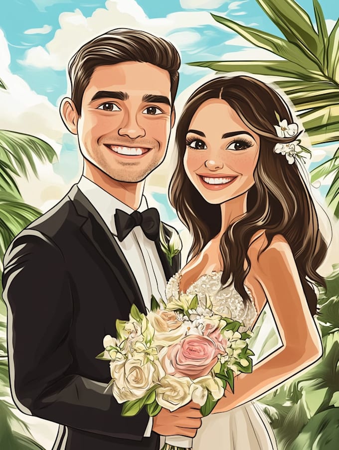 draw couple portrait illustration