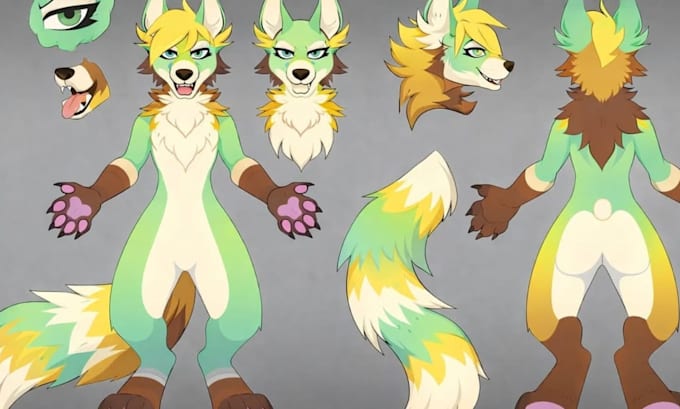 Draw furry reference sheet furry ref sheet fursona character oc nsfw ...