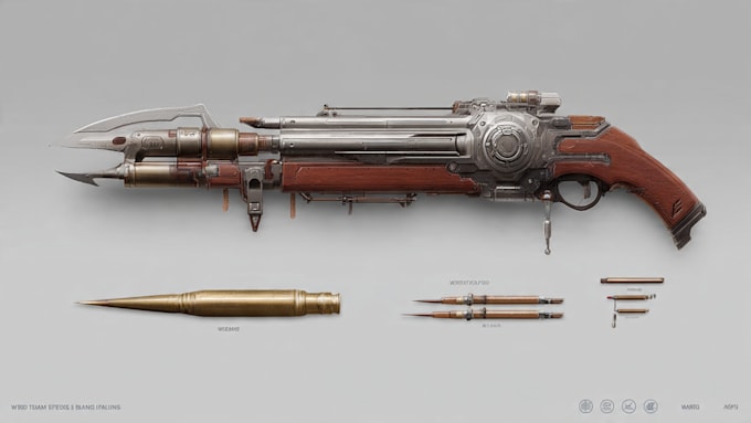 create weapon concept art for you