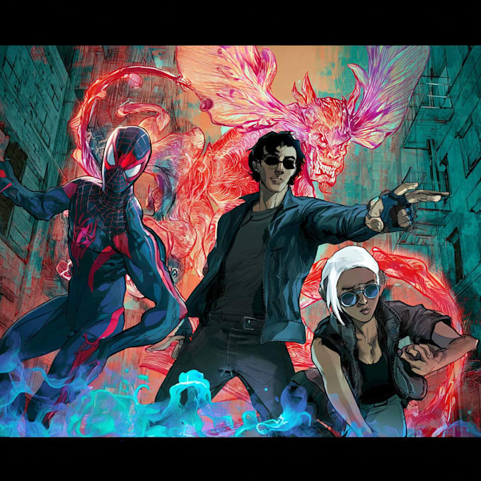 comic book illustration, comic graphic novel