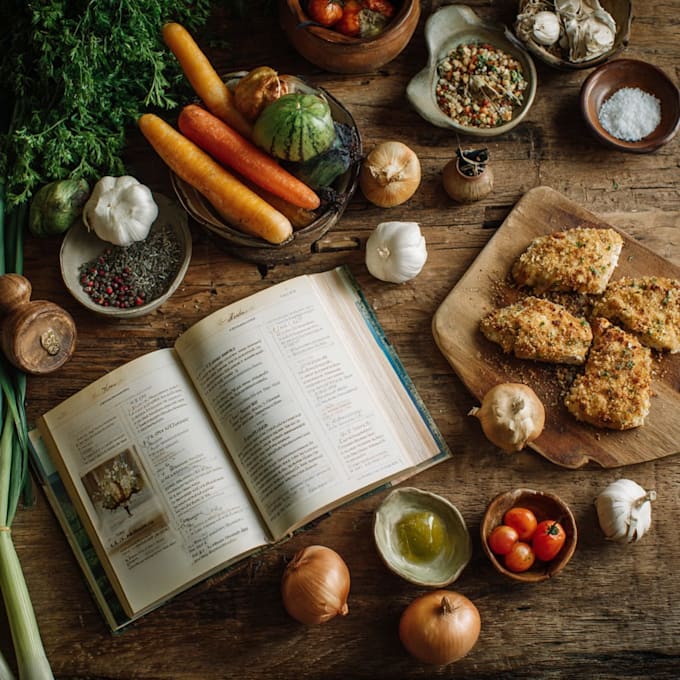 write cook book and recipe book for you