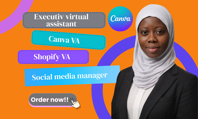 your virtual assistant for admin, data entry, web research ,canva design