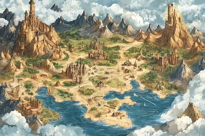 make your fantasy map for rpg, novels