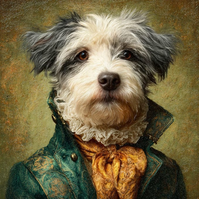 create custom premium royal pet portrait