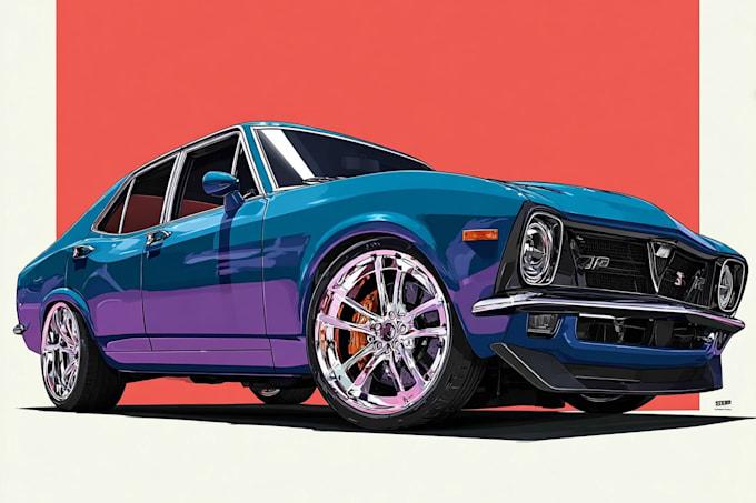 draw detailed car vector illustration