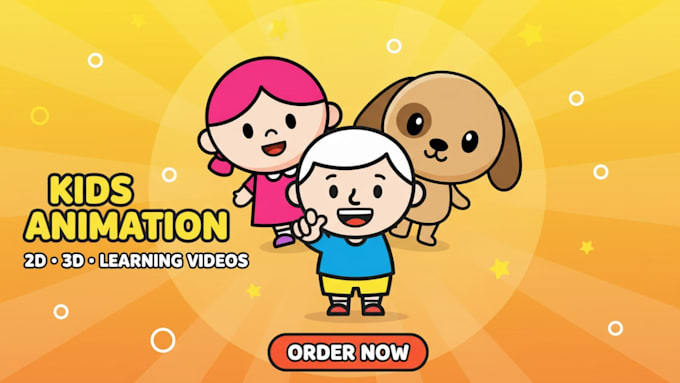 create engaging viral 2d kids learning video, animation for kids
