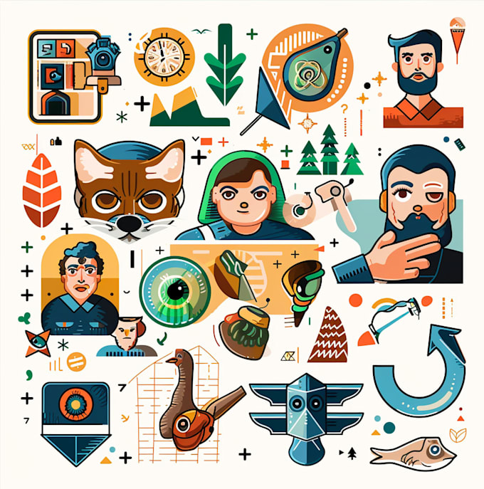 create unique illustrated icons