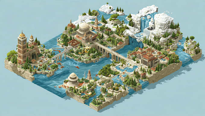 draw a unique vector or isometric map