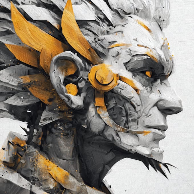 illustrate a marvelous abstract portrait for your need