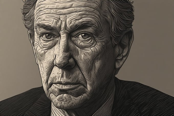 create  a wsj style hedcut portrait for you