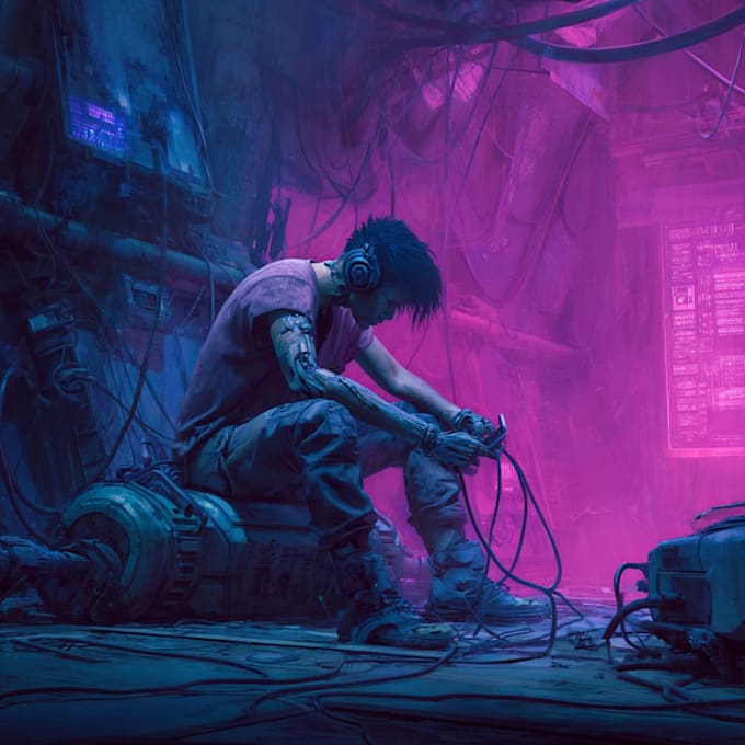 draw cyberpunk character art