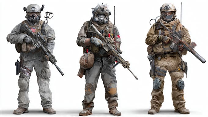 draw military characters or military related illustrations
