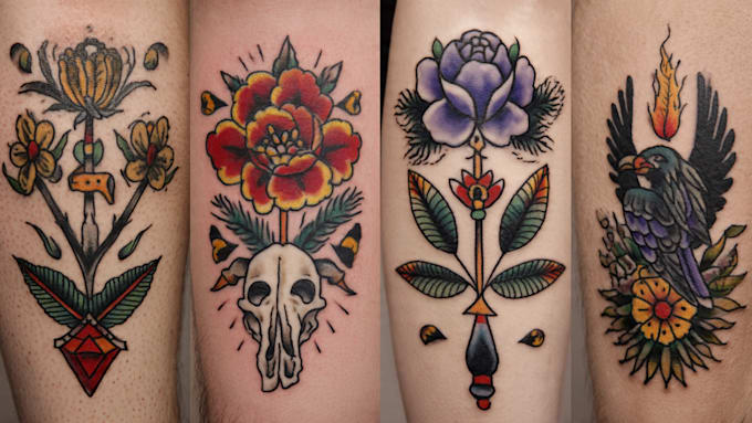 create a traditional or neo traditional tattoo design