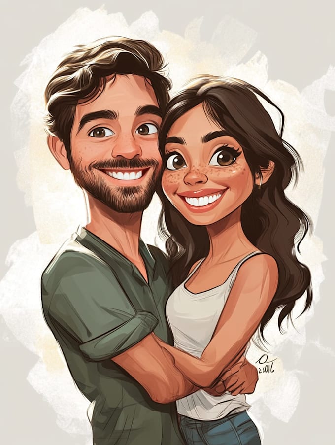 make family or couple caricature