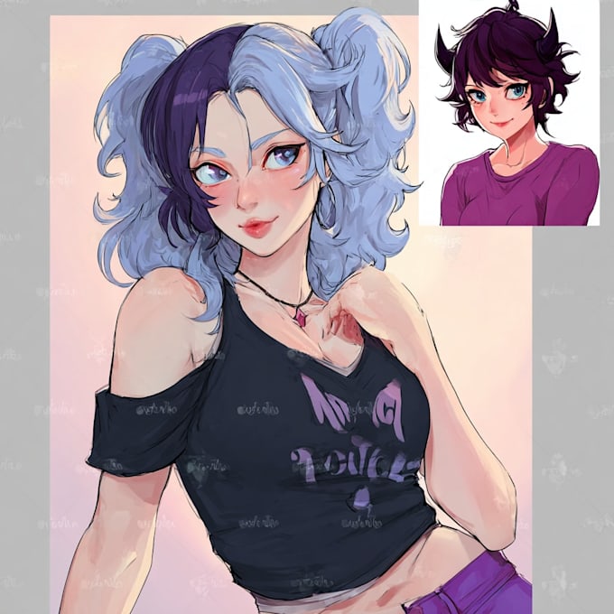 Draw an anime art, custom character illustration or fan art by Liavark ...