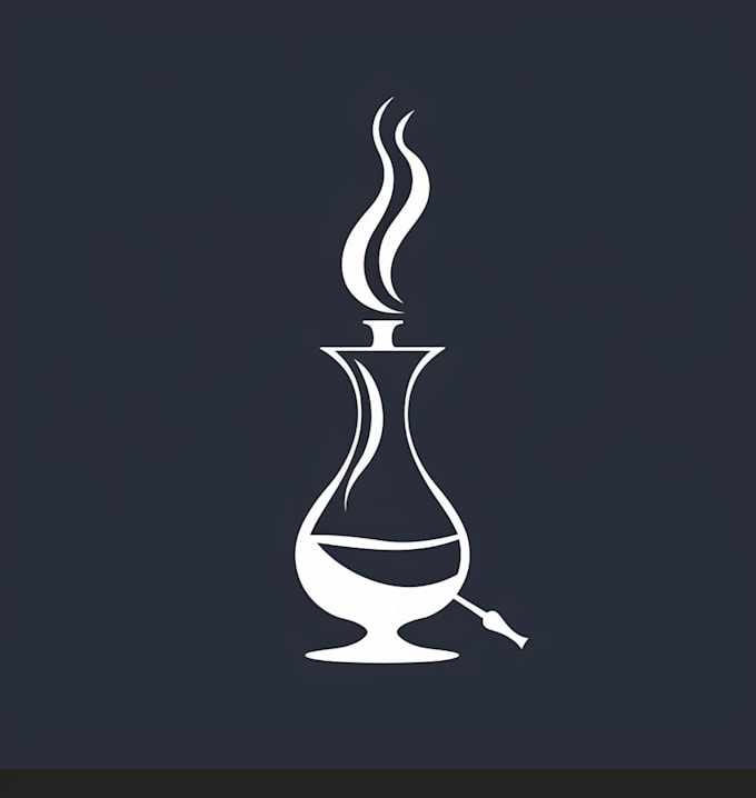 design a bar, wine, hookah, restaurant, smoke logo