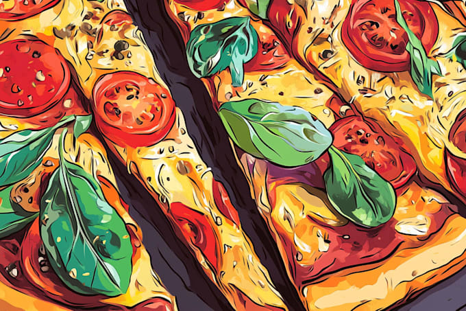 make a food pop art illustration