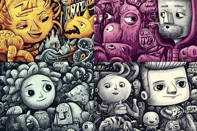 draw creative doodle wall art ,decal ,mural and graffiti